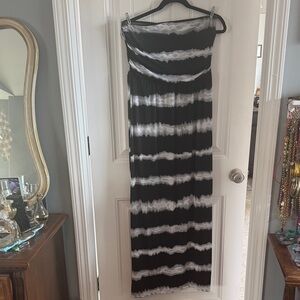 Mlle Gabrielle Black and White Strapless Dress